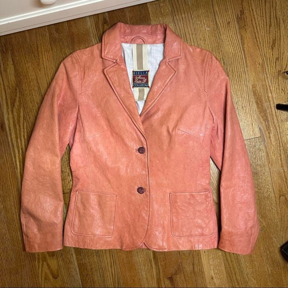 Genuine Italian leather peach leather jacket